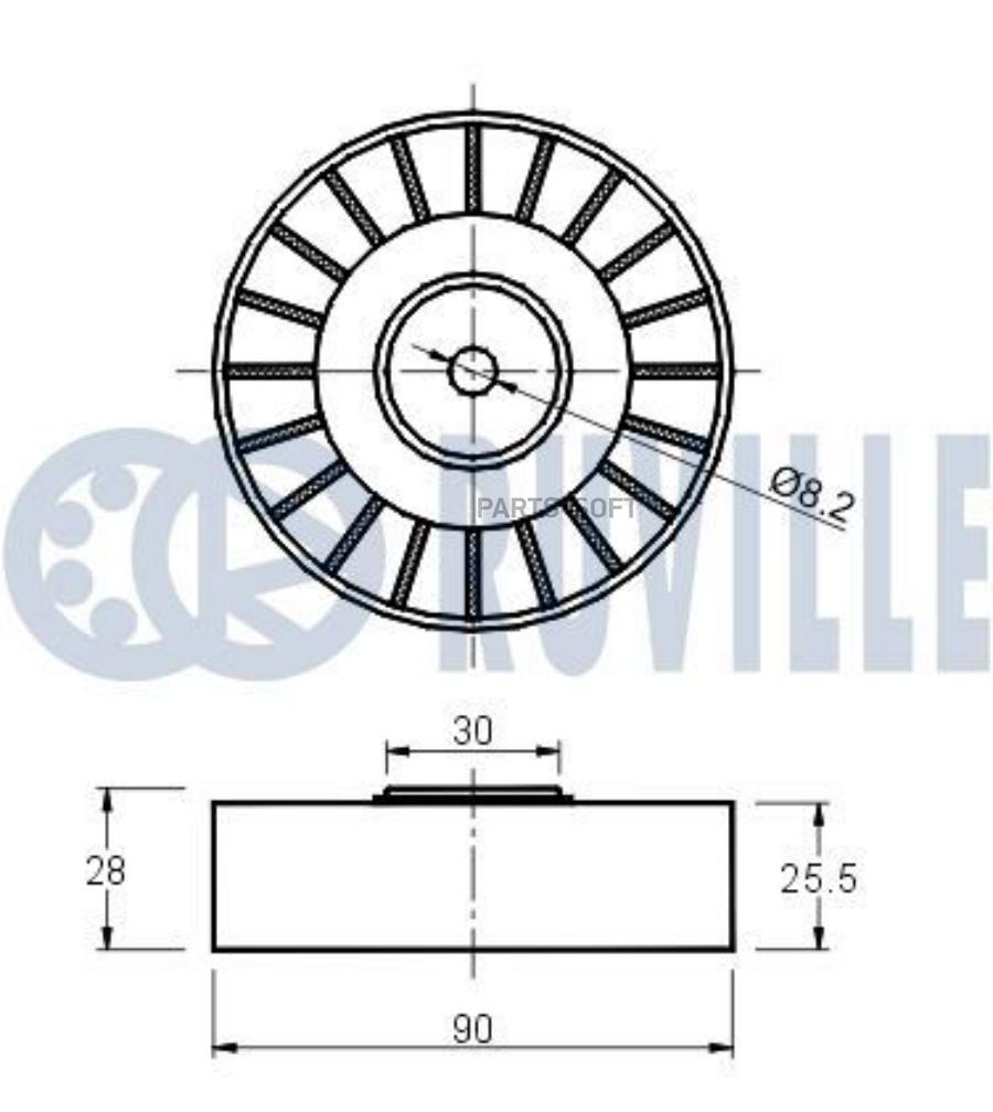 

Ролик Руч.Ремня Vw T4 2.5L,2.4D,2.5Tdi 1Шт Ruville 540274