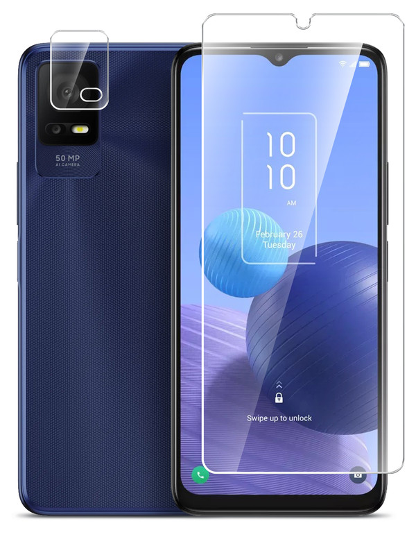 

Гибридное защитное стекло Brozo на экран и камеру TCL 408, TCL 408