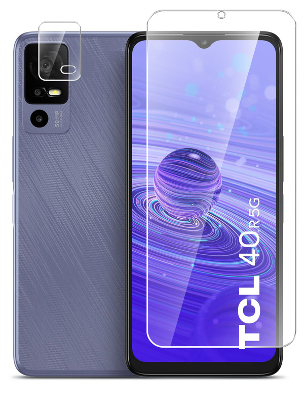 

Гибридное защитное стекло Brozo на экран и камеру TCL 40R, TCL 40R