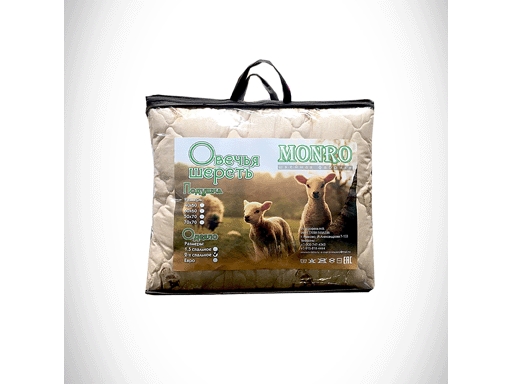 фото Одеяло monro овечья шерсть 200гр 140*205 микрофибра чемодан нф-00001370
