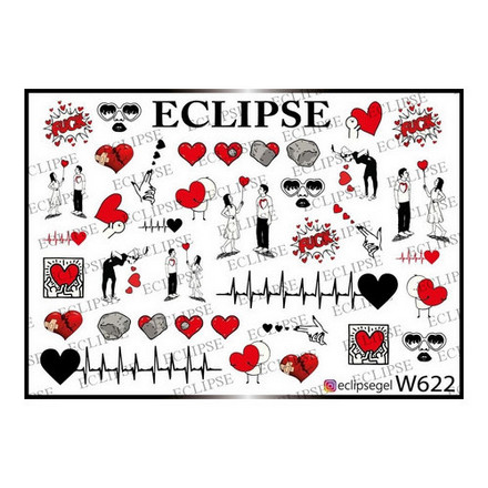 

Набор, Eclipse, Слайдер-дизайн для ногтей W №622, 2 шт., Красный