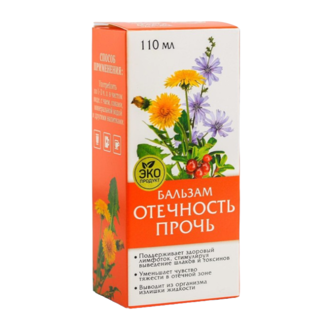 

Бальзам безалкогольный «Отечность прочь» с алтайскими травами: лист толокнянки, лист брусн