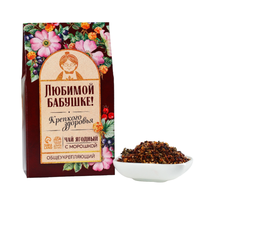 

Чай Доброе здоровье Любимой бабушке морошка шиповник чага лист малины арония