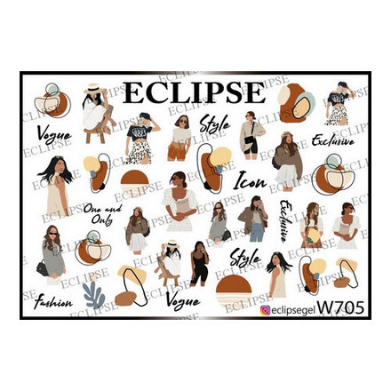 

Набор, Eclipse, Слайдер-дизайн для ногтей W №705, 3 шт., Разноцветный