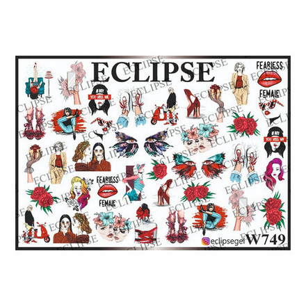 

Набор, Eclipse, Слайдер-дизайн для ногтей W №749, 3 шт., Разноцветный