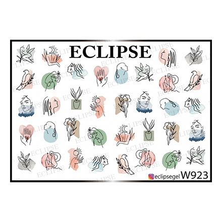 

Набор, Eclipse, Слайдер-дизайн для ногтей W №923, 3 шт., Разноцветный