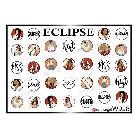 

Набор, Eclipse, Слайдер-дизайн для ногтей W №928, 3 шт., Разноцветный
