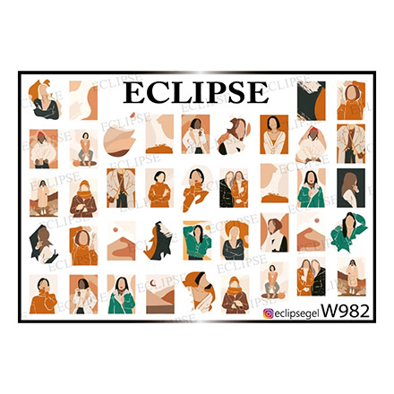 

Набор, Eclipse, Слайдер-дизайн для ногтей W №982, 3 шт.