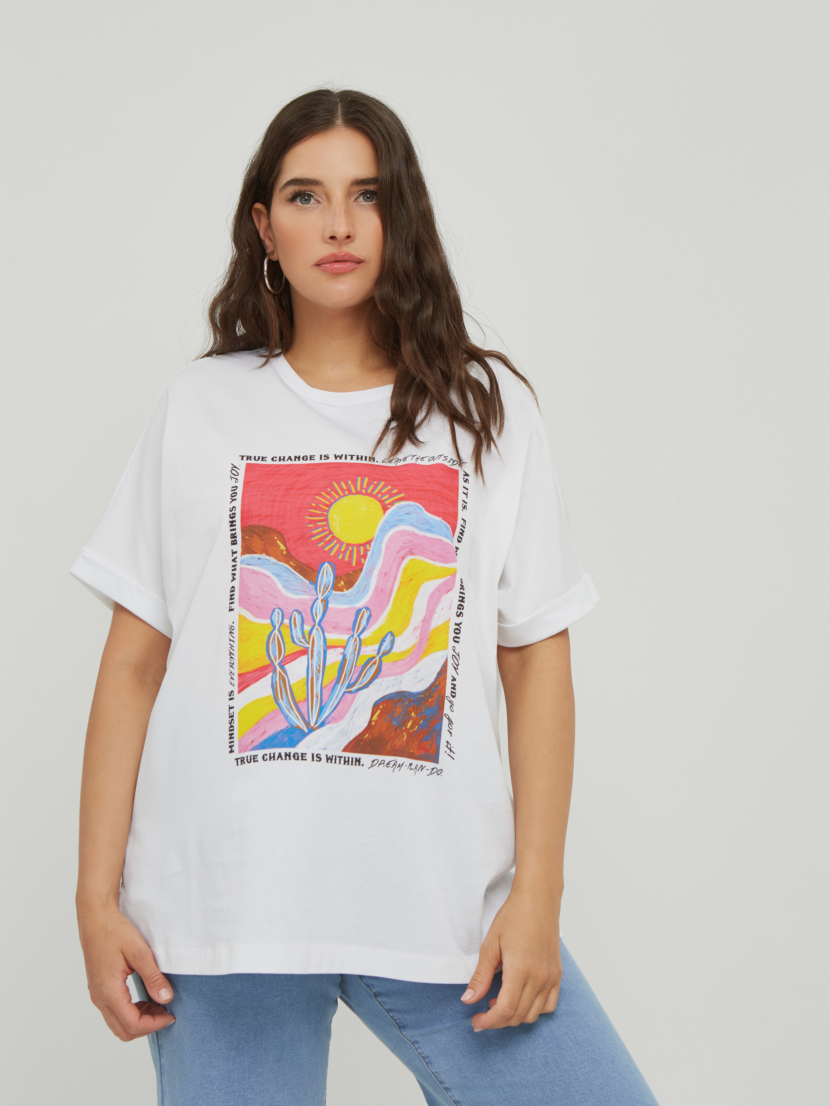 

Футболка женская MAT fashion Plus size_1038 белая L, Plus size_1038