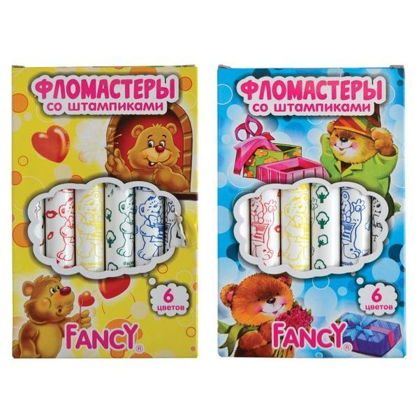 фото Набор фломастеров со штампиками action fancy 6 цв. action!