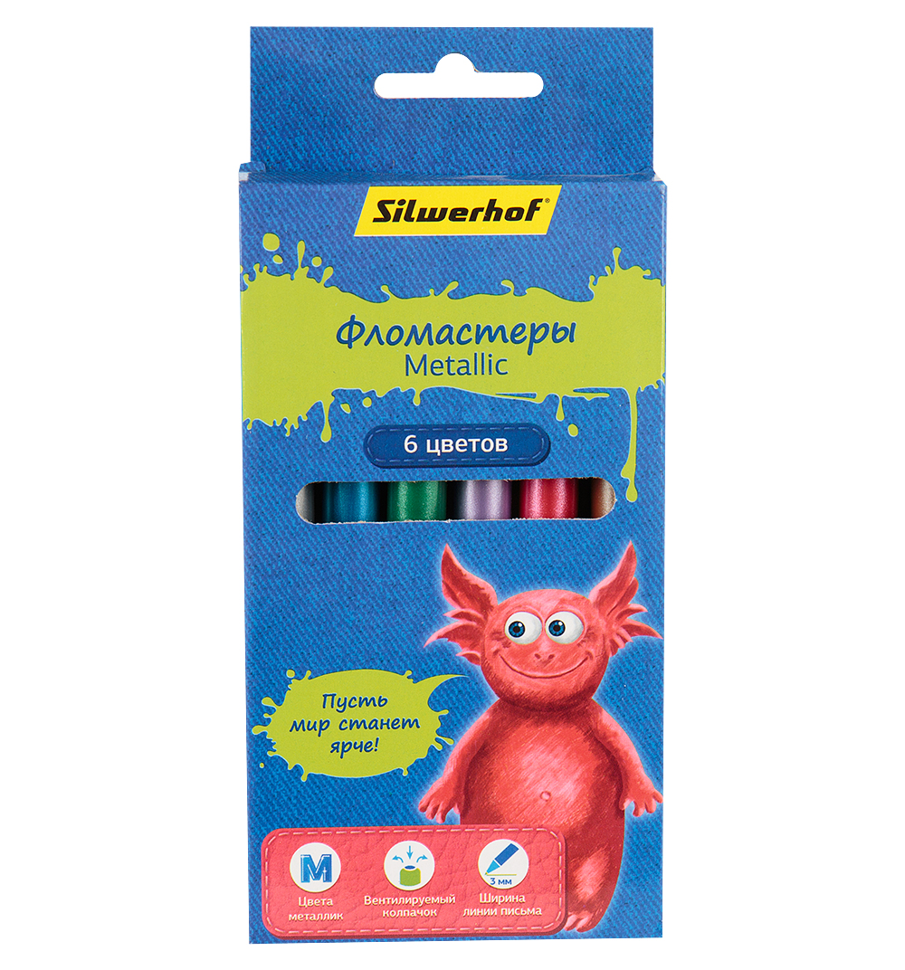 

Фломастеры Silwerhof Джинсовая коллекция Metallic 6 цв.