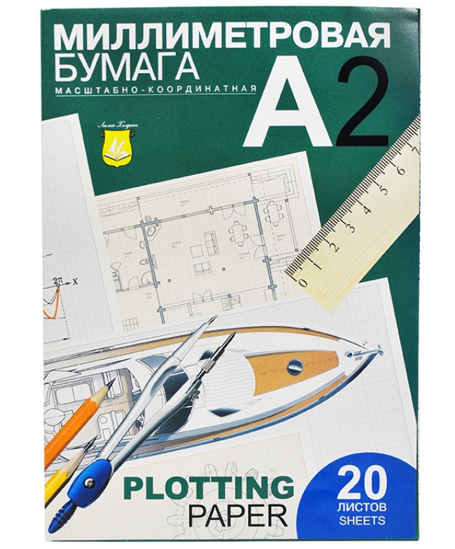 фото Бумага масштабно-координатная лилия холдинг, а2 20л., голубая, в папке