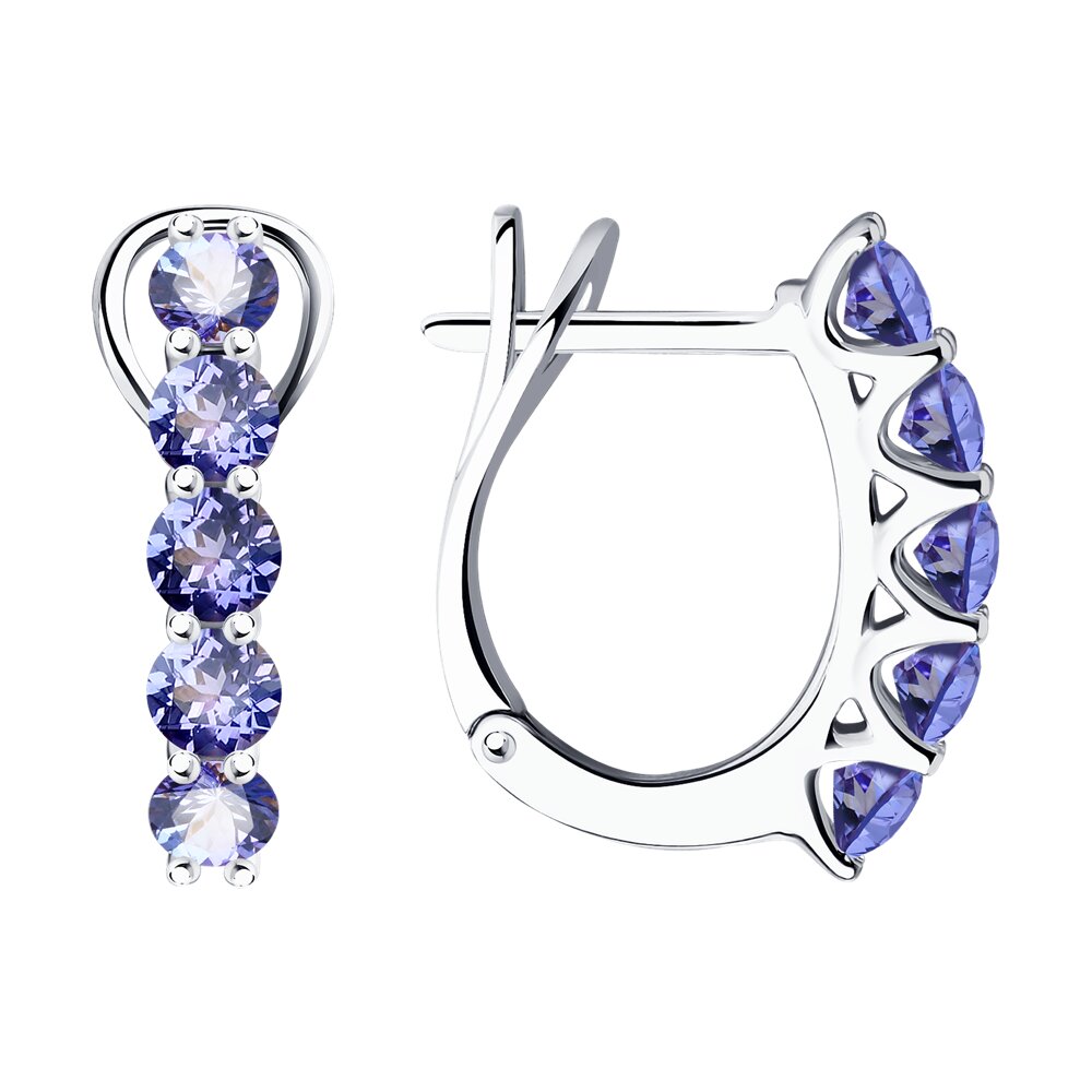 

Серьги из белого золота SOKOLOV Diamonds 6024411-3, танзанит, 6024411-3