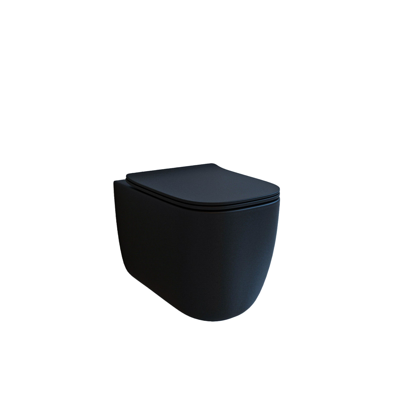 Унитаз подвесной безободковый с сиденьем микролифт, beWash BKWHR102510, чрный матовый