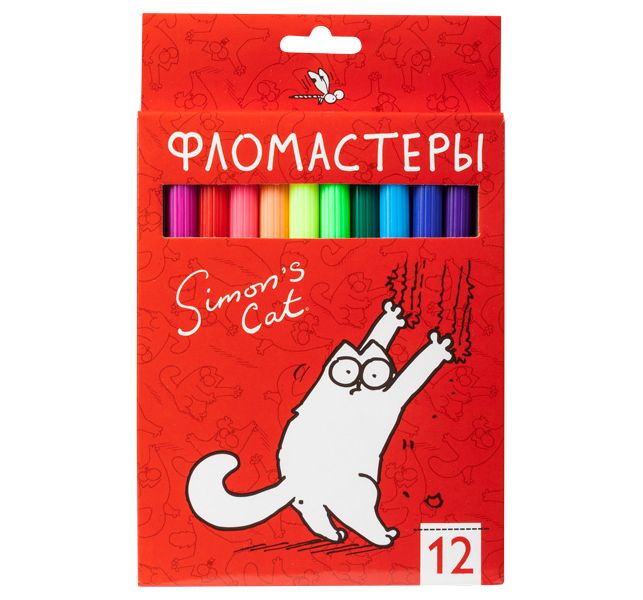 

Фломастеры Ваш Канцтоварищ Кот Саймона 12 цв