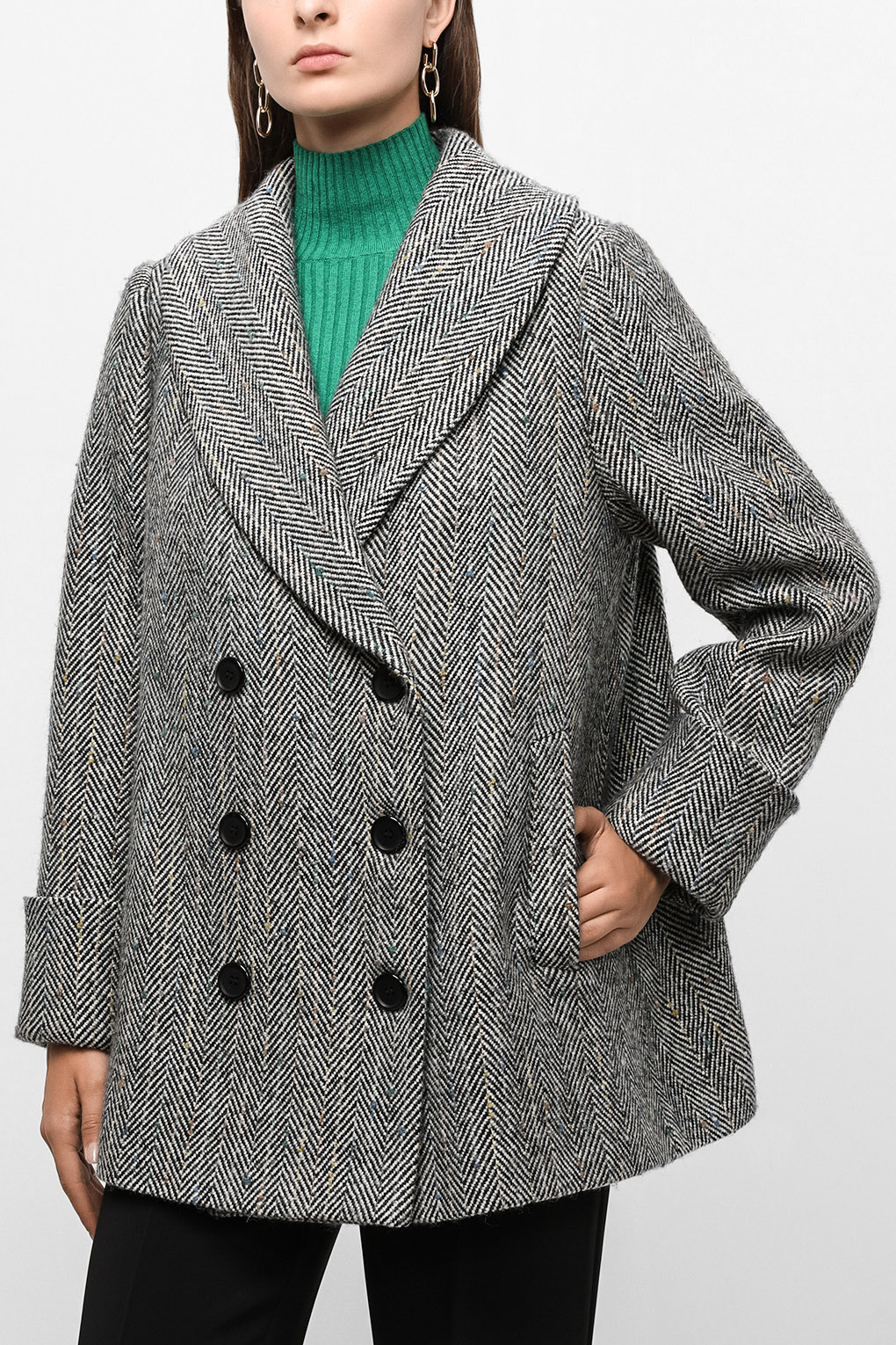 

Пальто женское PAOLA RAY PR121-9008 серое L, Серый, PR121-9008