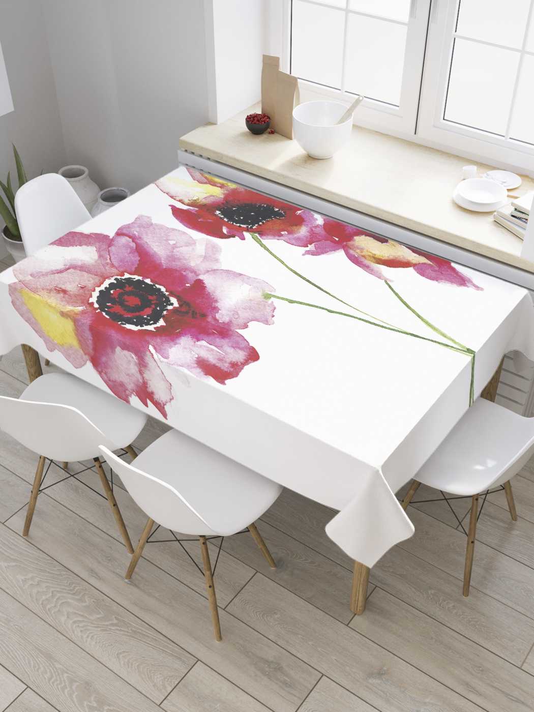 

Скатерть прямоугольная JoyArty "Букет гуашью" из сатена, 120x145 см, Розовый, Букет гуашью