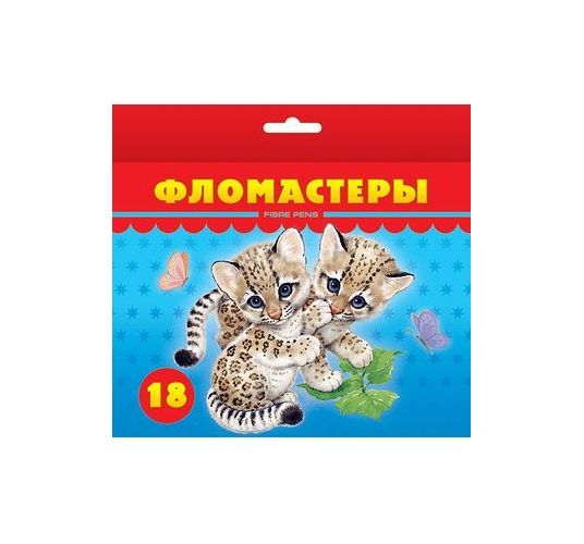 

Фломастеры Ваш Канцтоварищ Милые пушистики 18 цв