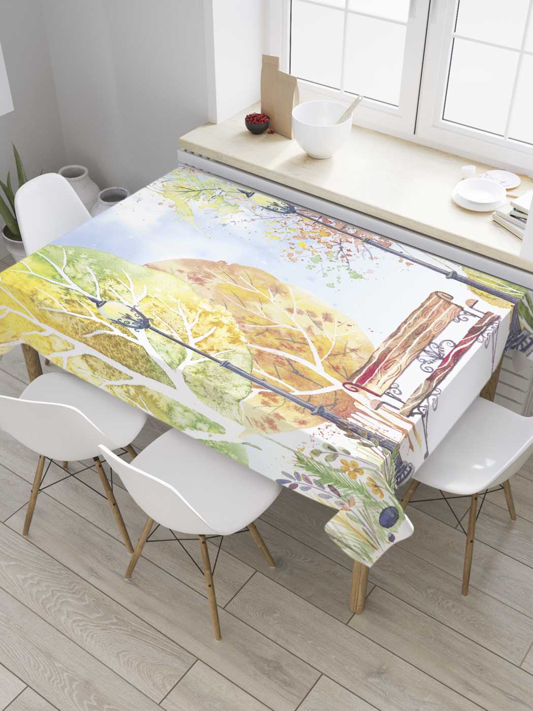 

Скатерть прямоугольная JoyArty "Нарисованный пейзаж" из сатена, 120x145 см, Нарисованный пейзаж