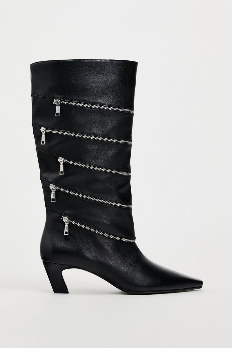 

Сапоги женские ZARA 11009310 черные 38 EU, Черный, 11009310