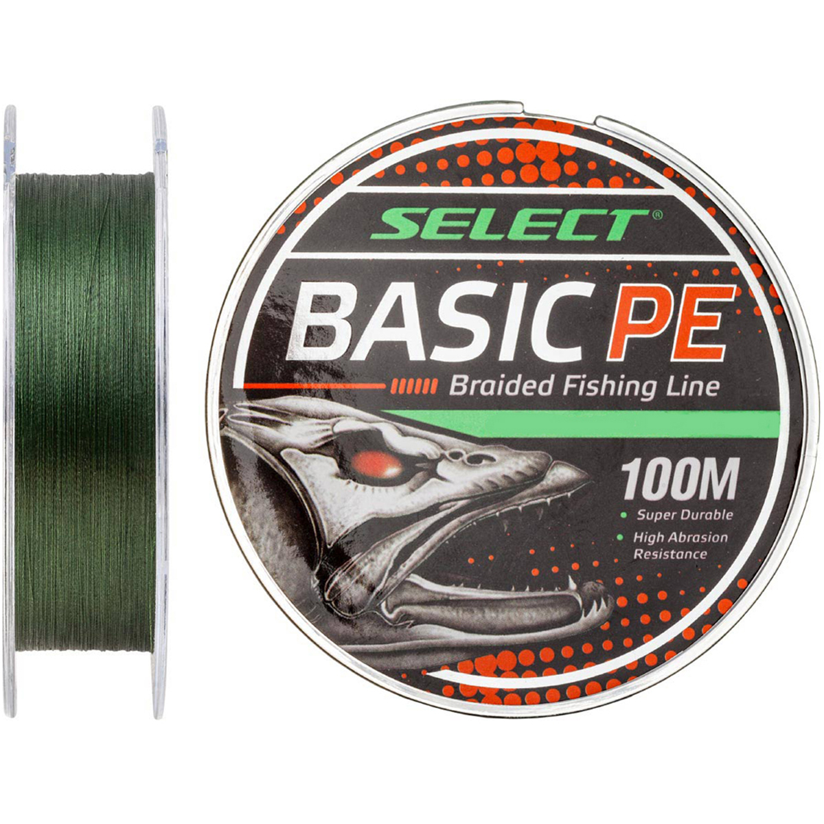 Шнур Select Basic PE 4x 100m тёмно-зелёный 0.08mm 8LB 4kg