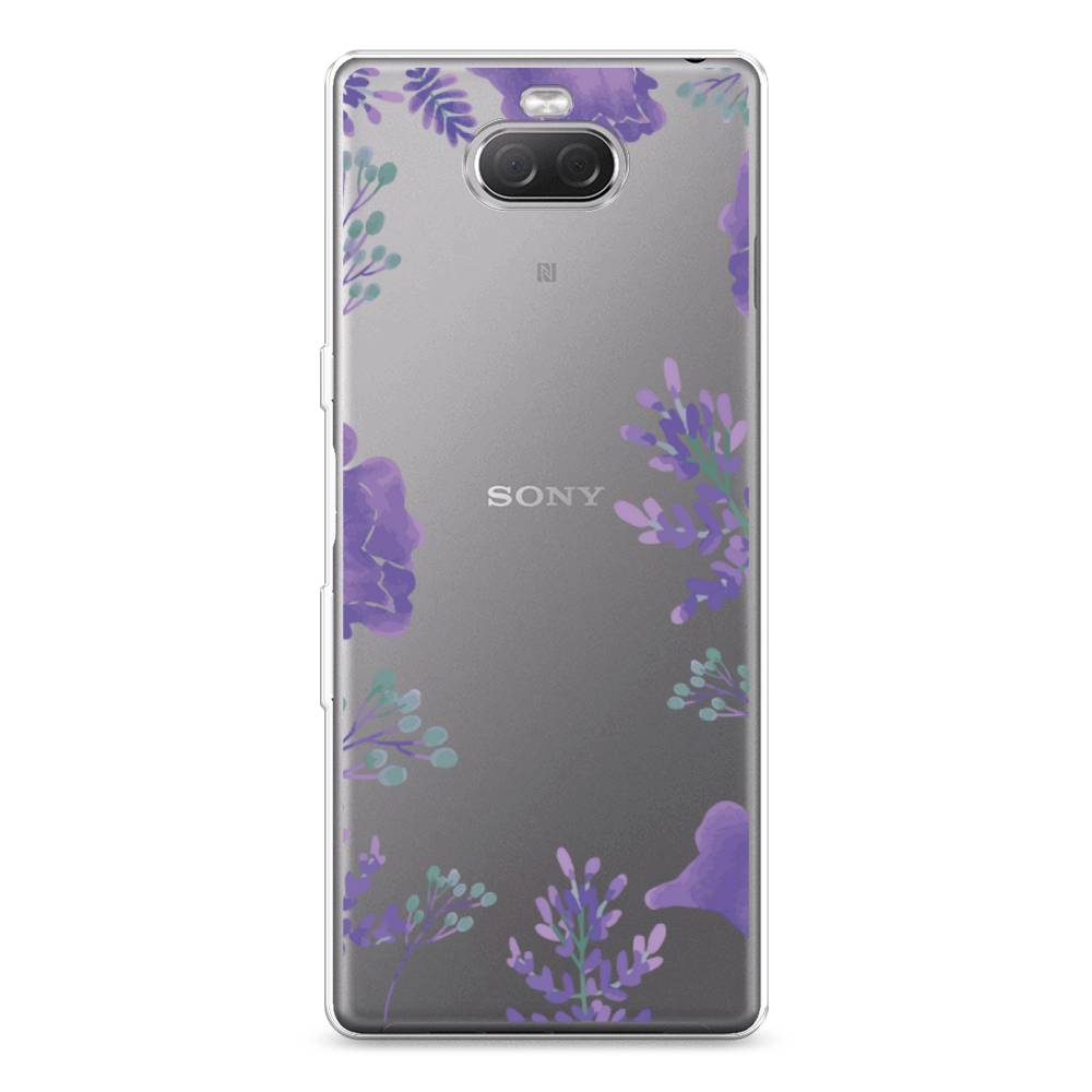 

Силиконовый чехол "Сиреневая цветочная рамка" на Sony Xperia XA3 Ulta, 53950-8