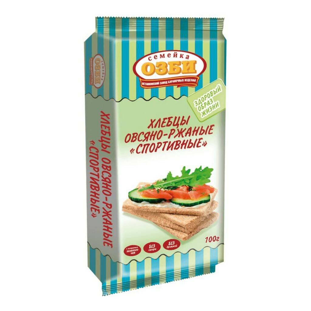 

Хлебцы Семейка ОЗБИ овсяно-ржаные, 100гх25шт/уп