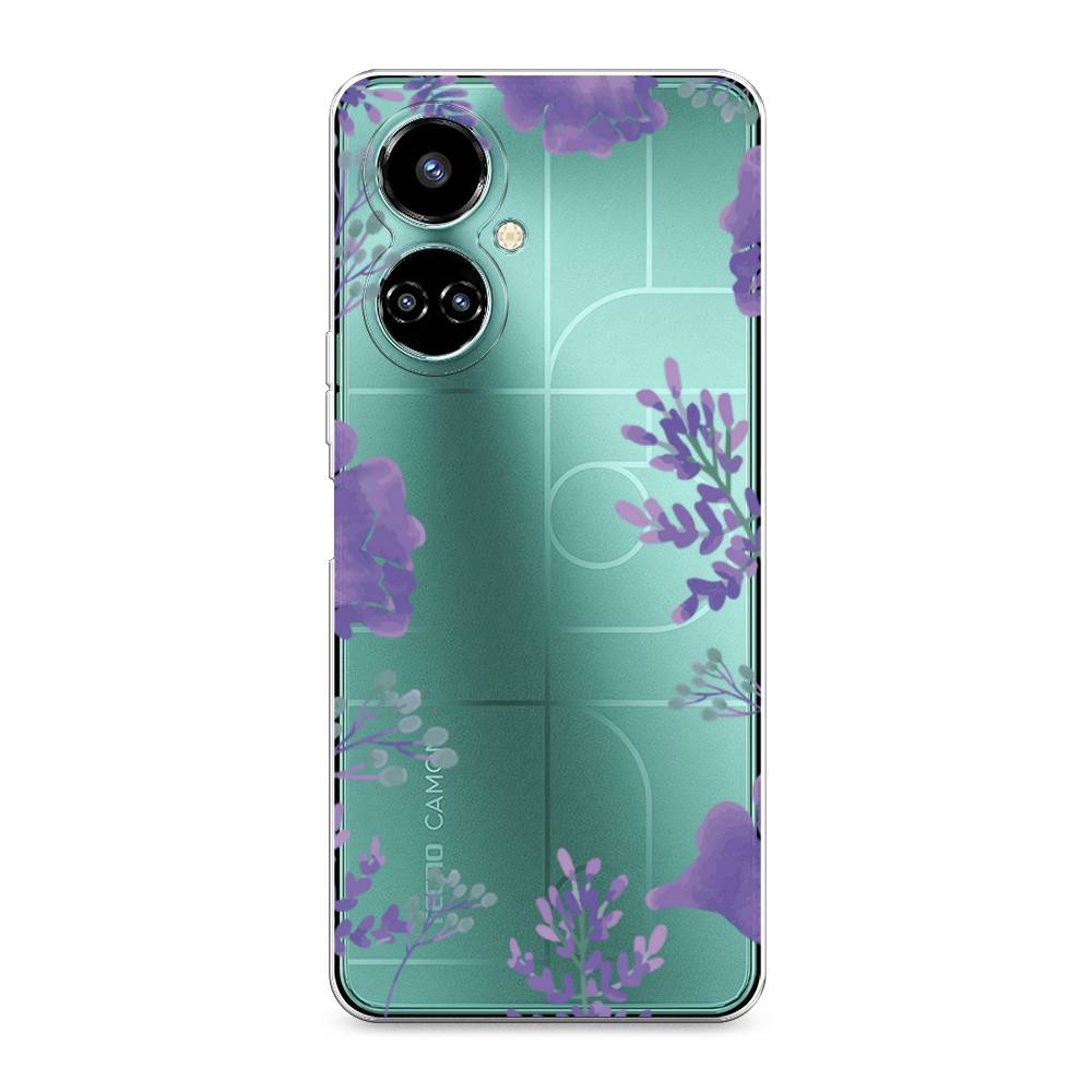 

Чехол Awog на Tecno Camon 19/19 Pro 4G "Сиреневая цветочная рамка", Разноцветный, 301650-8