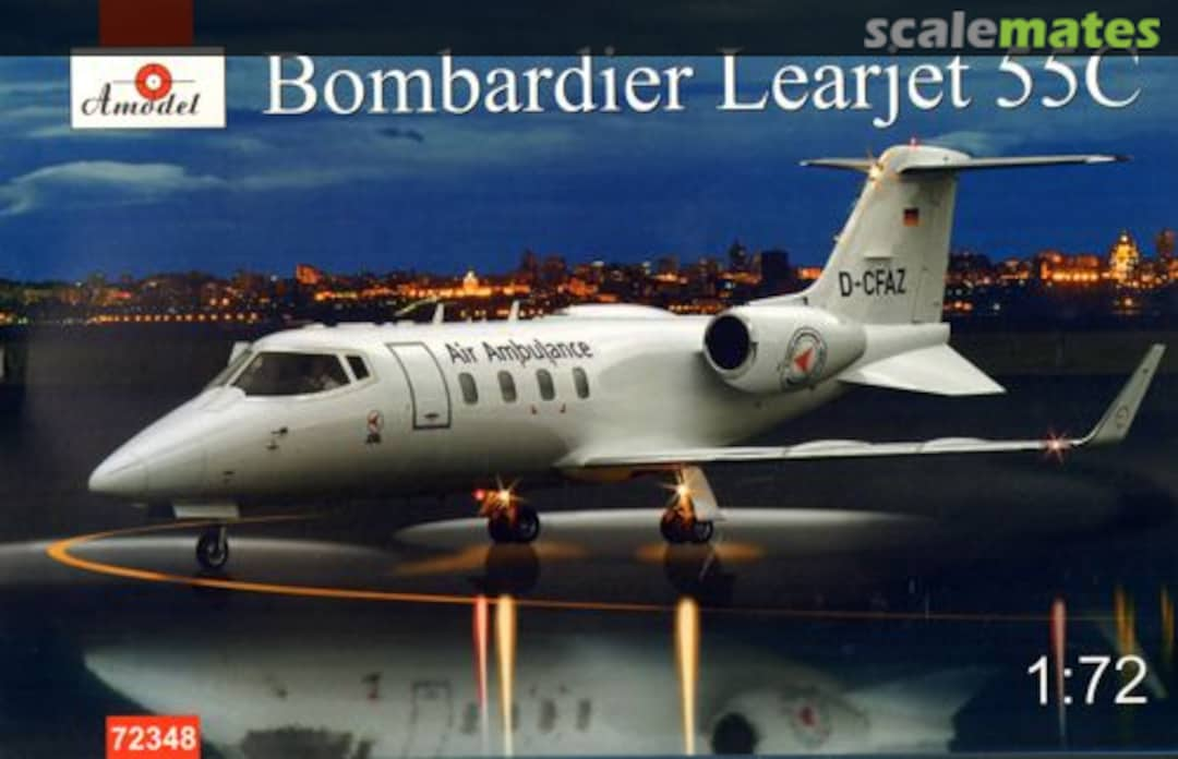 фото Сборная модель amodel 1/72 самолет bombardier learjet 55c 72348