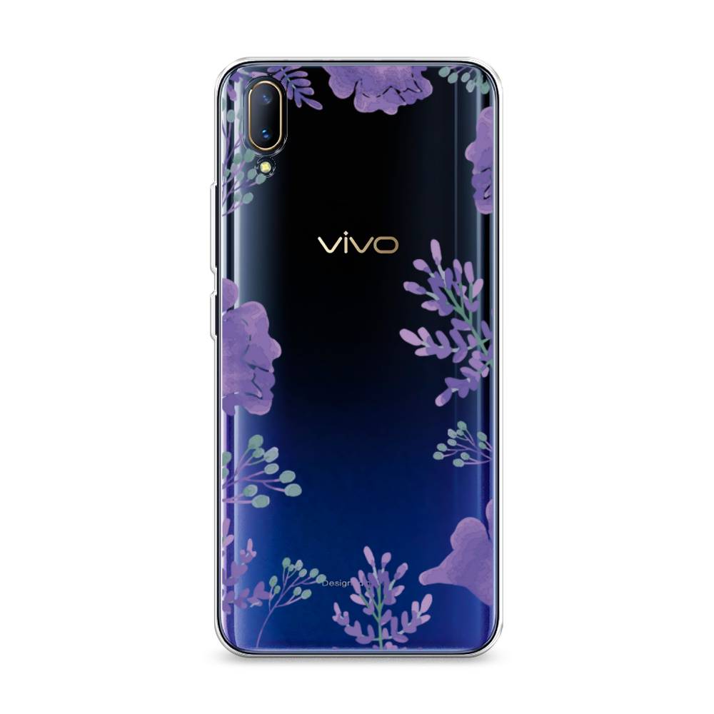 Чехол Awog на Vivo V11/V11 Pro Сиреневая цветочная рамка