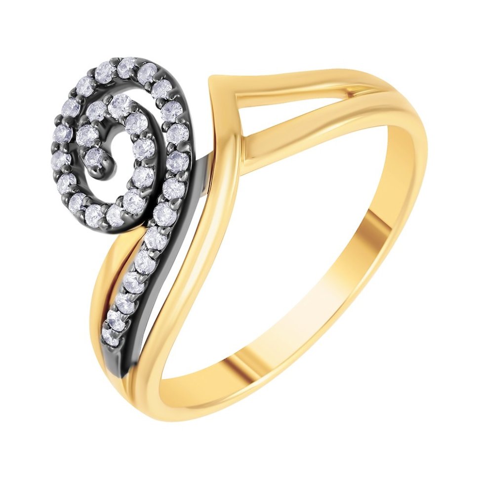Кольцо из желтого золота с бриллиантом р. 17 Джей Ви R22059_YG