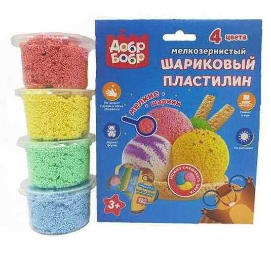 

Шариковый пластилин 1Toy мелкозернистого, в ассорт.