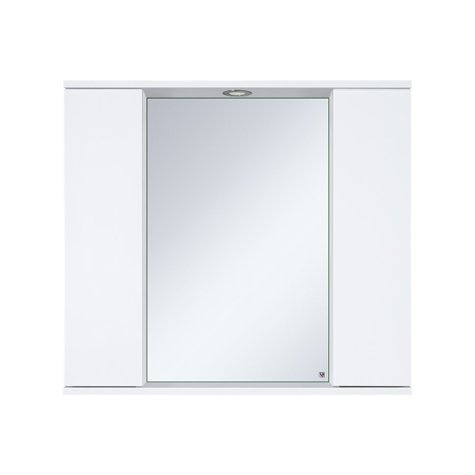 фото Зеркало-шкаф misty лира 80 с 2 ящ. белая эмаль