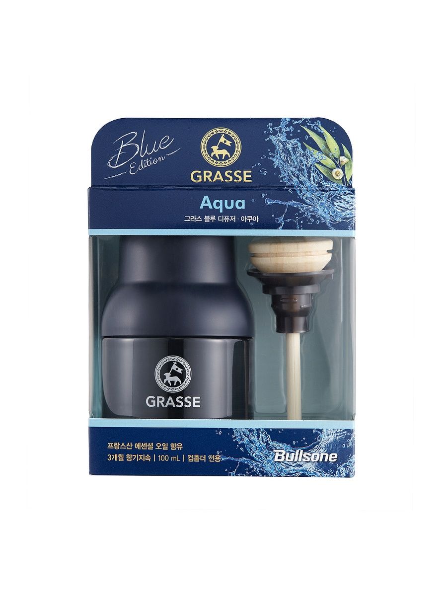 Диффузор-ароматизатор Bullsone GRASSE BLUE «Aqua» (Свежесть океана) 100мл.