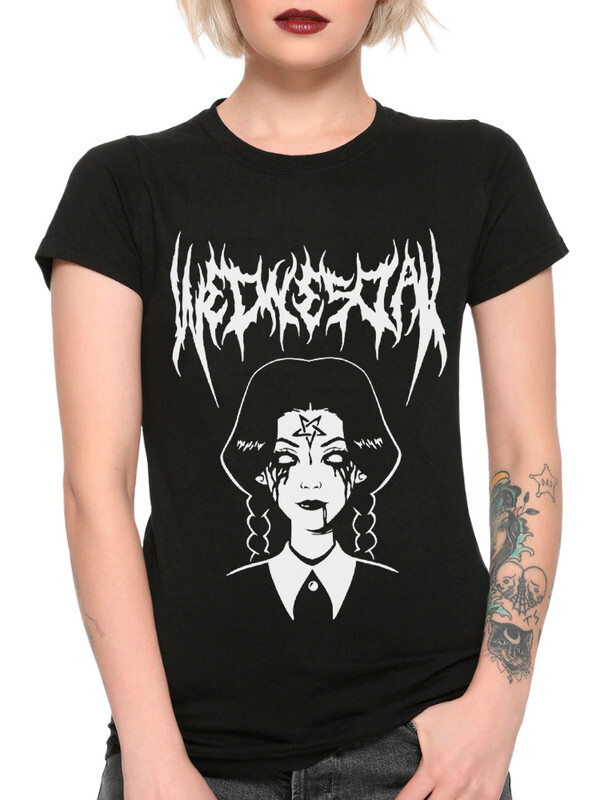 фото Футболка женская design heroes уэнсдэй аддамс - death metal черная 2xl