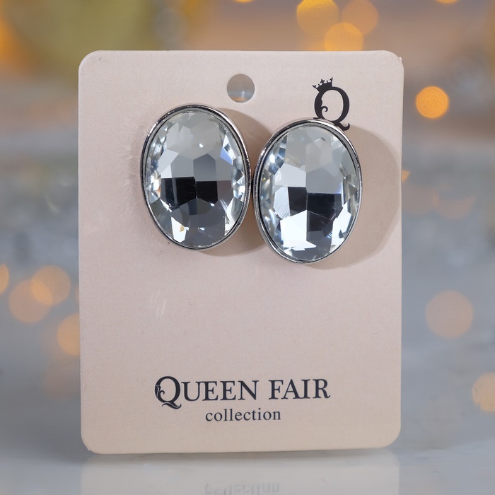 

Клипсы Queen fair Вечеринка, овалы, белые, в серебре, 1452513