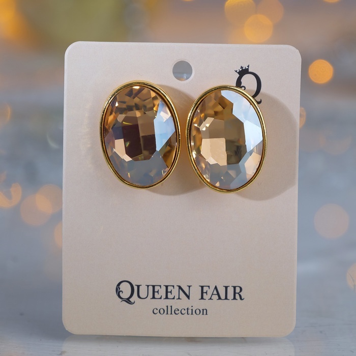 

Клипсы из бижутерного сплава Queen Fair 1452514, стекло, 1452514