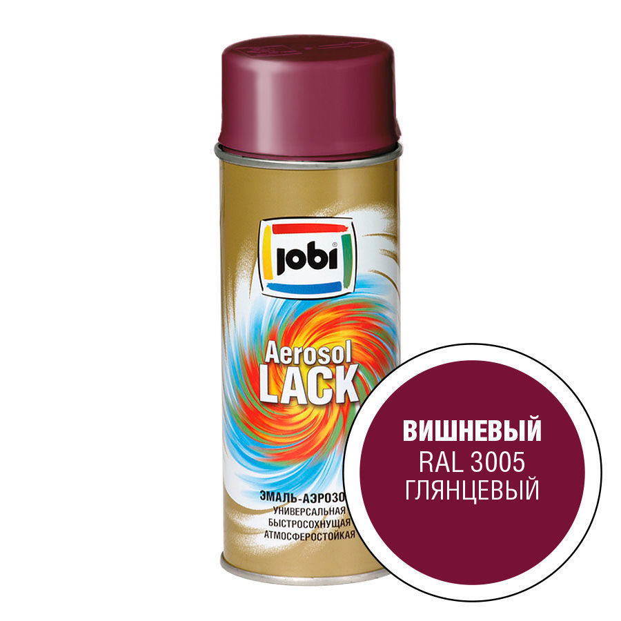 

Эмаль аэрозольная JOBI глянцевая вишневая RAL 3005 400 мл
