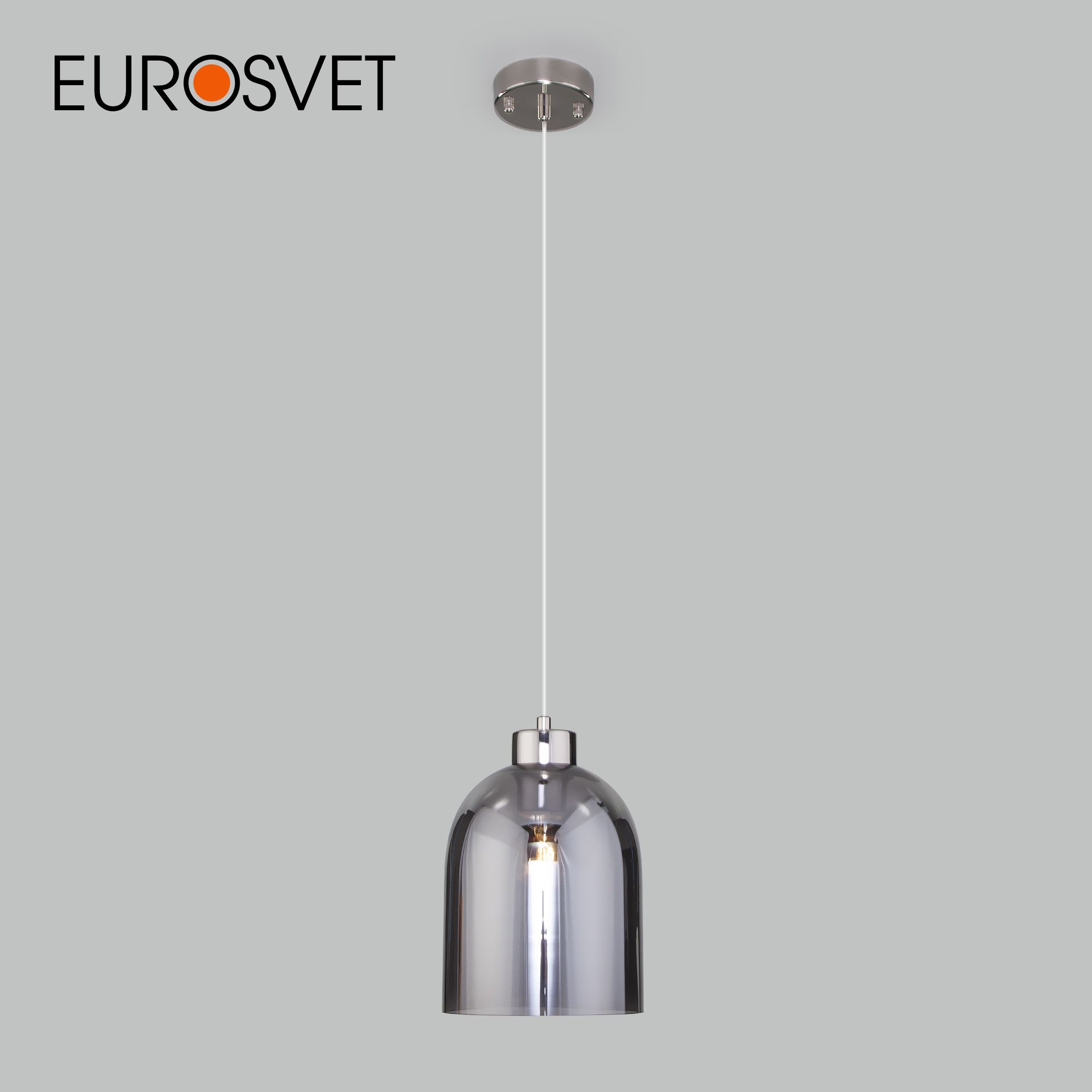 

Подвесной светильник со стеклянным плафоном Eurosvet Tandem 50119/1 Е27 никель