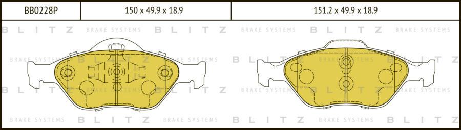 

Тормозные колодки Blitz BB0228P