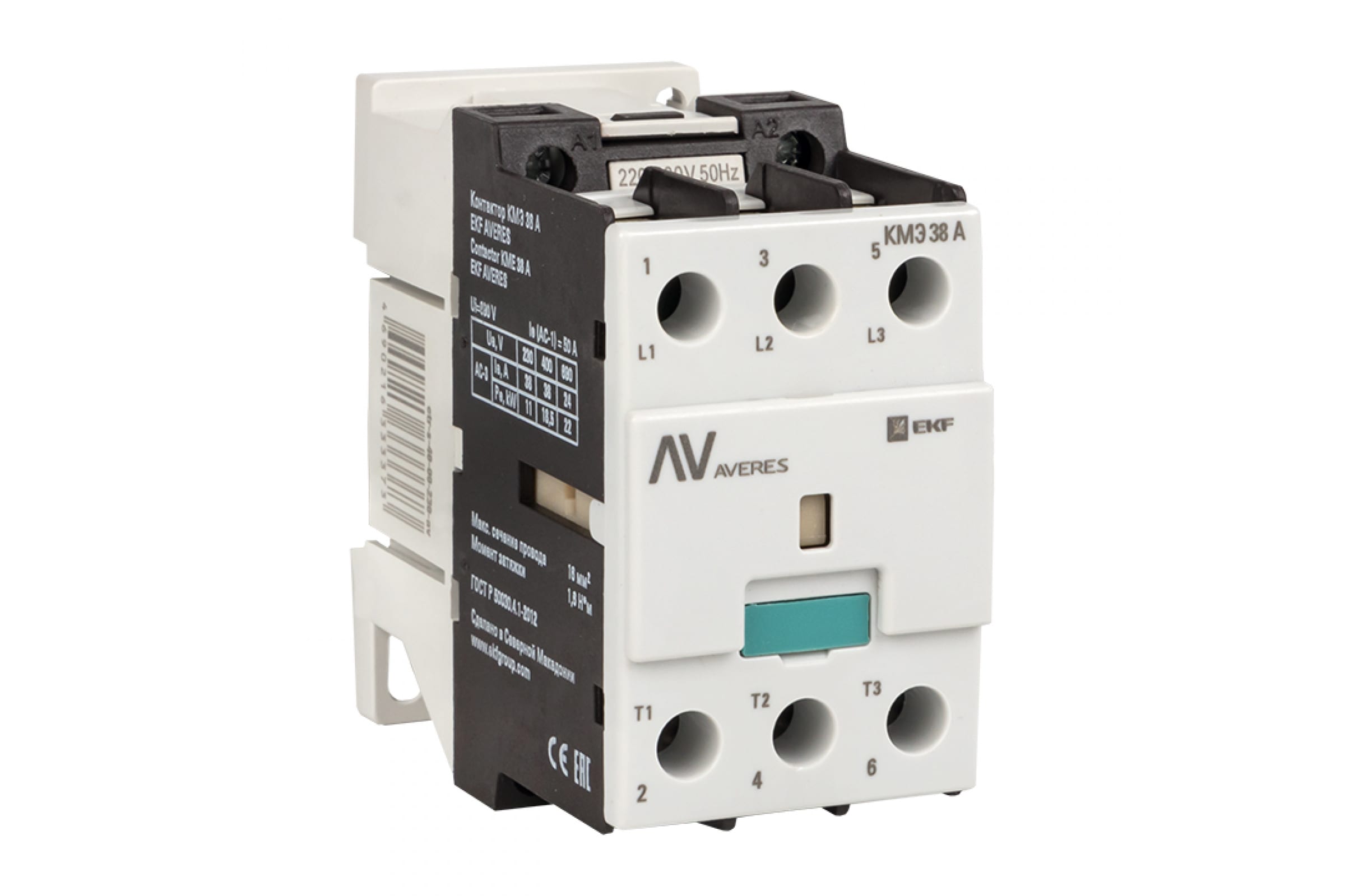 

Контактор КМЭ 38А 400В АС AVERES | код ctr-s-40-00-400-av | EKF (1 шт.)