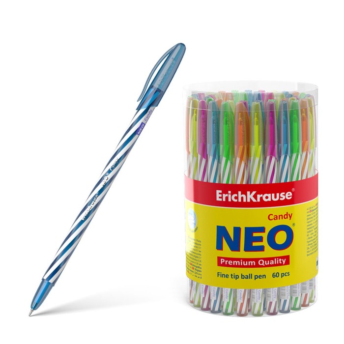 

Ручка шариковая ErichKrause Neo Candy чернила синие 47550 ЦЕНА ЗА 1 ШТ!!!(60 шт.)