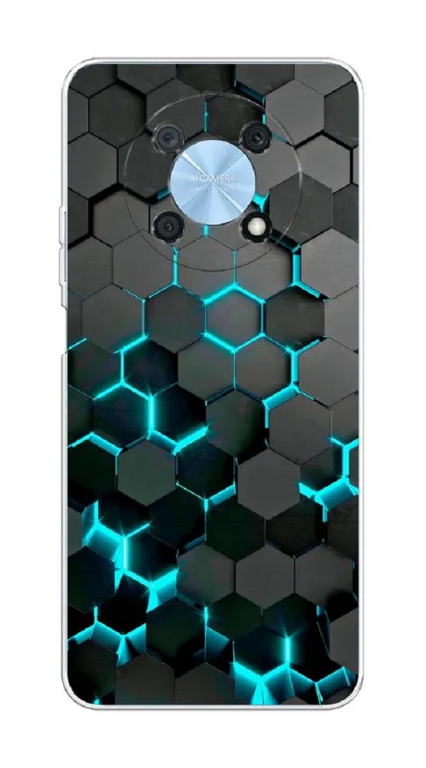 

Силиконовый чехол "Соты бирюзовые" на Huawei Nova Y90 / Хуавей Нова 90, Разноцветный