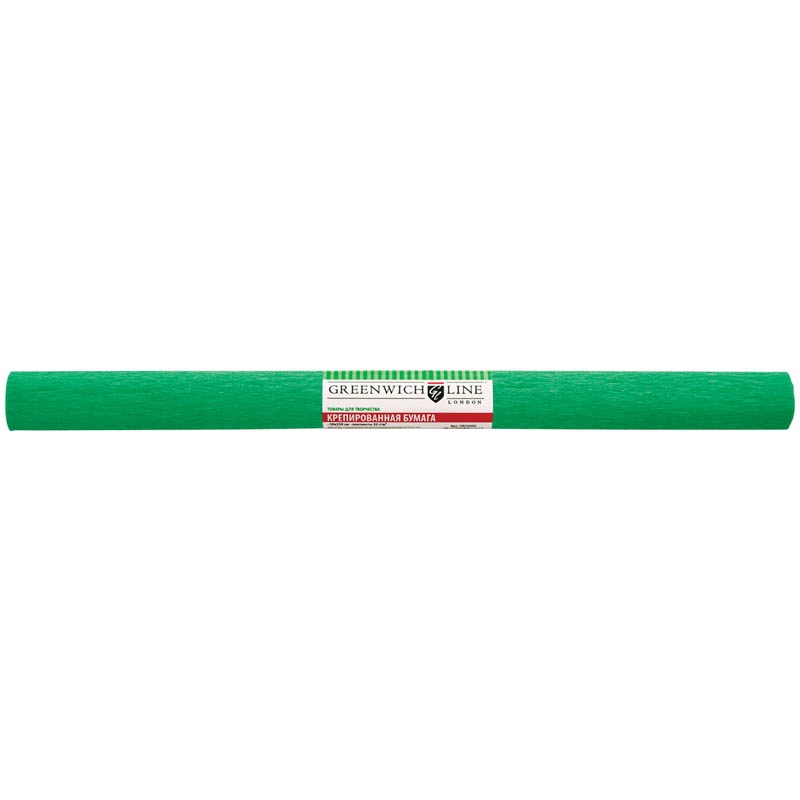 фото Бумага крепированная 50*250 см, 32 г/м2, зелёная, в рулоне greenwich line