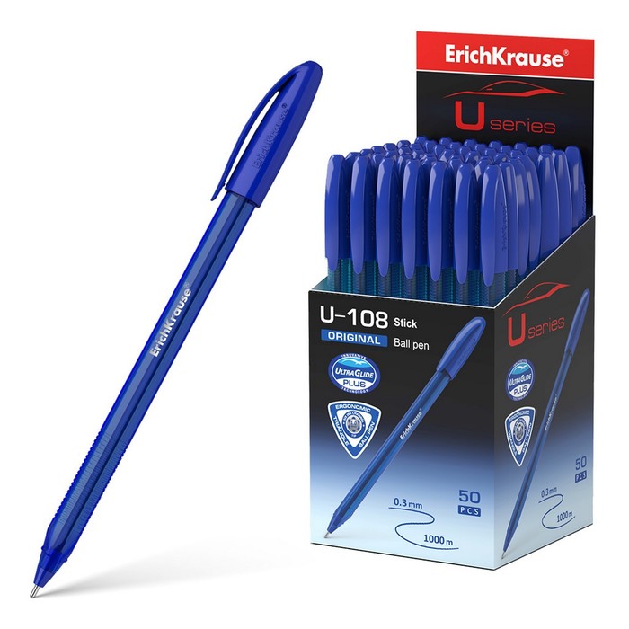 

Ручка шариковая ErichKrause U-108 Original Stick 1.0, Ultra Glide Technology, чернила сини