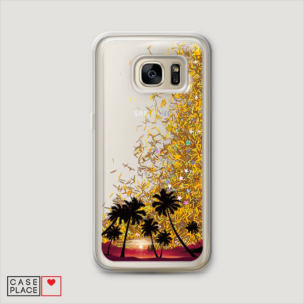 

Чехол Awog на Samsung Galaxy S6 "Закат и пальмы", Красный, 24390-1