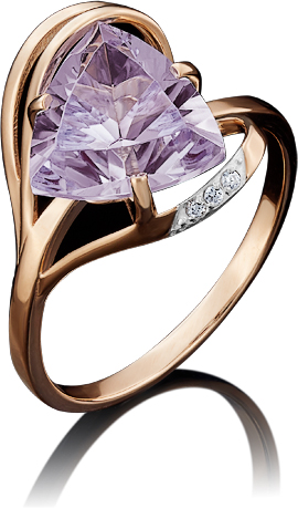 

Кольцо из золота р. 19 PLATINA jewelry 01-4778-00-209-1110-46, аметист\фианит, 01-4778-00-209-1110-46
