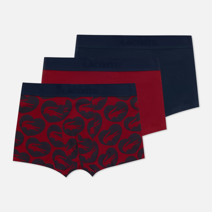 Комплект мужских трусов Lacoste Underwear 3-Pack Boxers Saint Valentine's бордовый, L