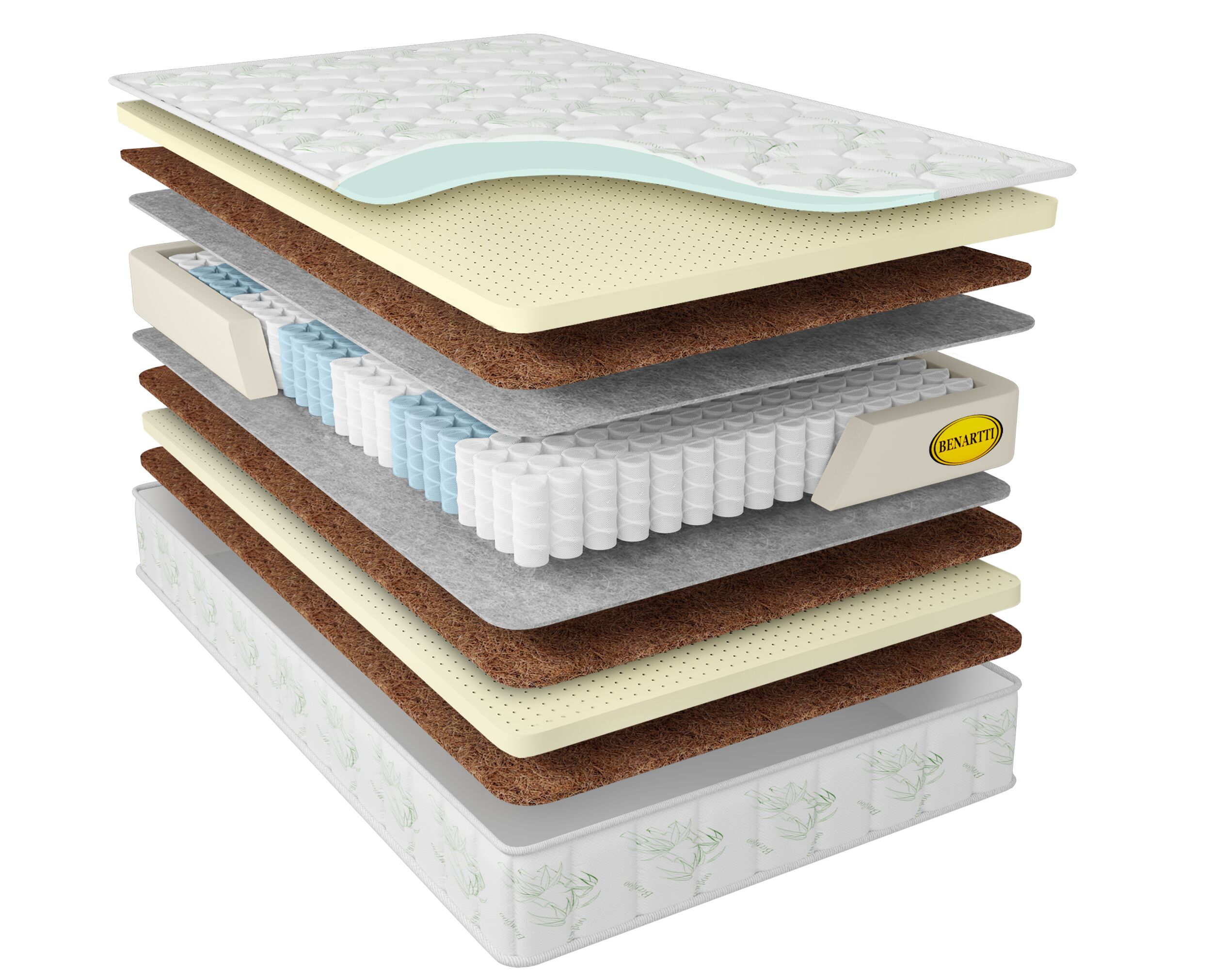 

Матрас Benartti Memory Dream Comfort Duo S1200 115х180, Бежевый;белый;серый;серебристый, Memory Comfort Duo S1200