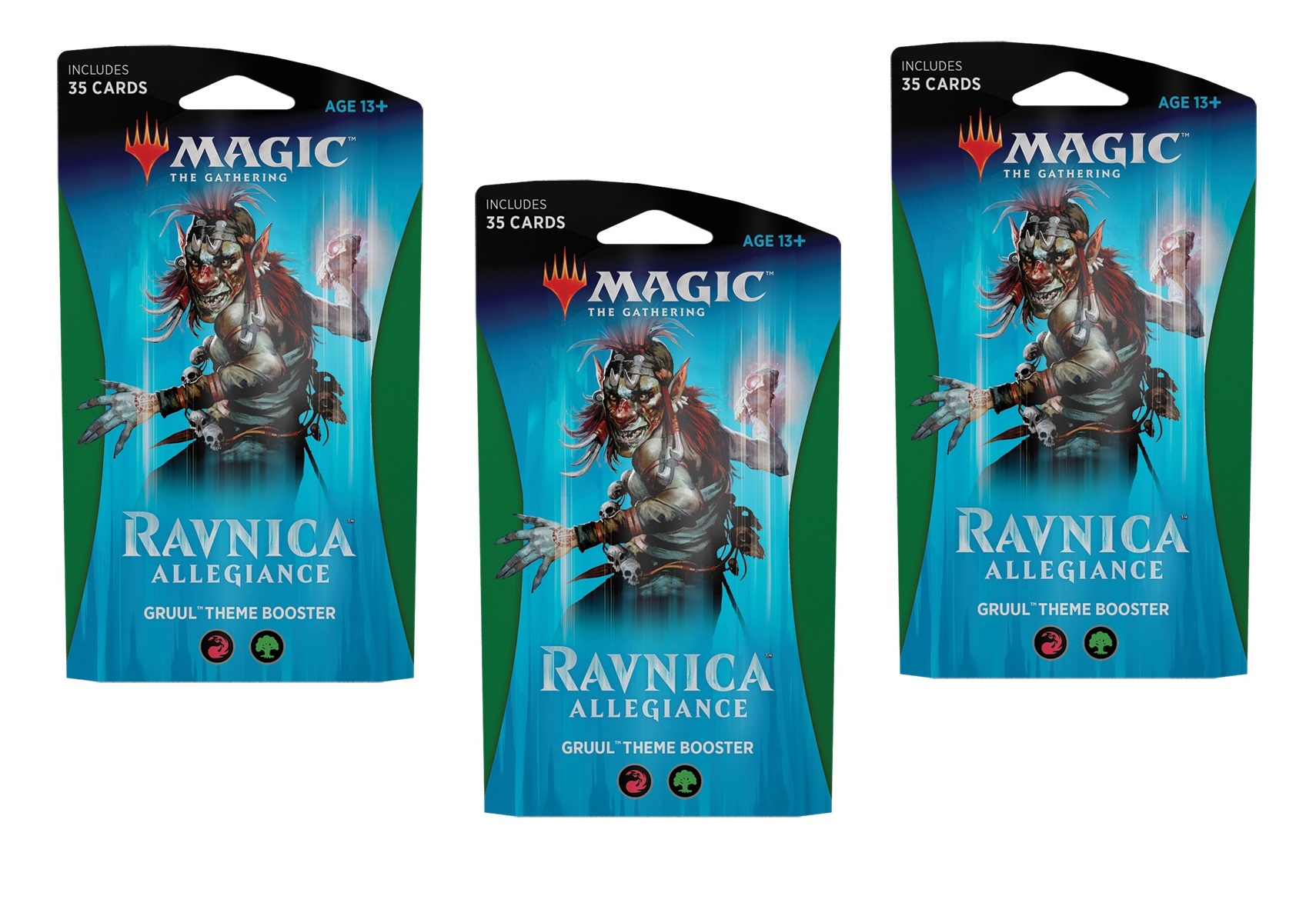 Mtg: набор из 3-х тематических бустеров гильдии груулы издания ravnica allegiance на англи 100043127452